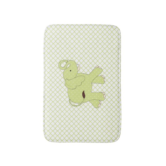 Cute Green Elephant Bath Mat (Voorkant Verticaal)