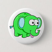 Cute Green Elephant Button (Voorkant)