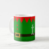 Cute Green Elf persoonlijke kerstMok Koffiemok (Voorkant links)