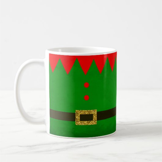 Cute Green Elf persoonlijke kerstMok Koffiemok (Links)