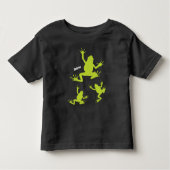 Cute Green en Black Frog Kinder Shirts (Voorkant)