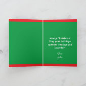 Cute Green en Red Funny Golf Santa Claus Feestdagen Kaart (Binnen)