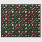 Cute Green en Red Kerstmis Snoep Gift Cadeaupapier (Vlak)