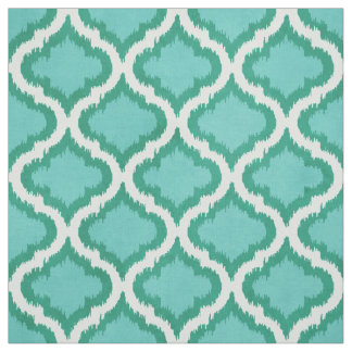 Cute green en turquoise ikat Morocat Stof