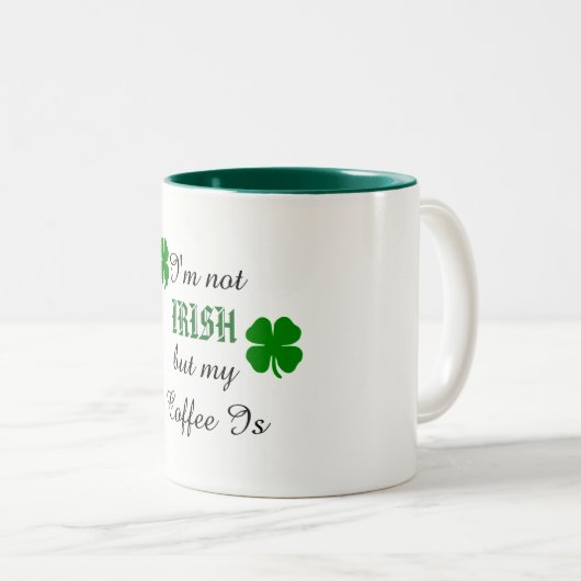 Cute Green en White Irish Coffee Mok (Voorkant rechts)