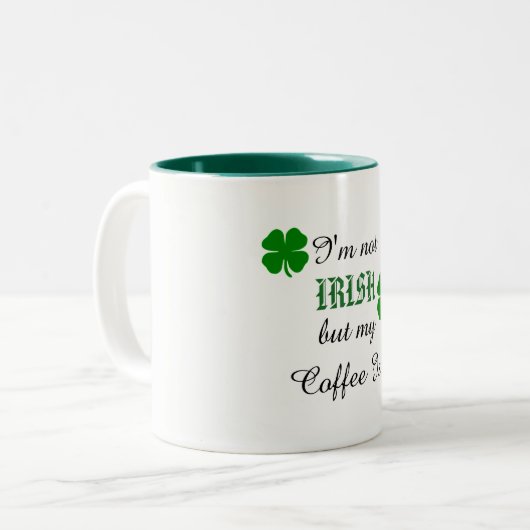 Cute Green en White Irish Coffee Mok (Voorkant links)