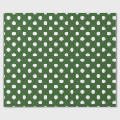 Cute Green en White Polka Dot Cadeaupapier (Vlak)