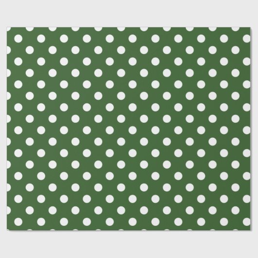 Cute Green en White Polka Dot Cadeaupapier (Vlak)