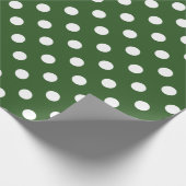 Cute Green en White Polka Dot Cadeaupapier (Hoek)
