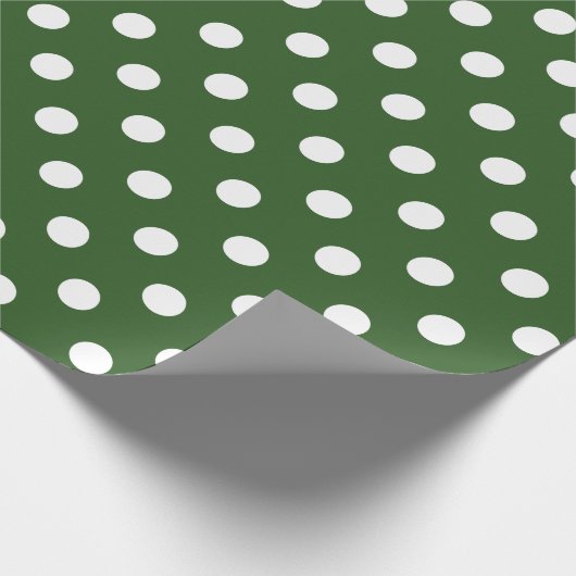 Cute Green en White Polka Dot Cadeaupapier (Hoek)