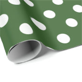 Cute Green en White Polka Dot Cadeaupapier (Rol Hoek)