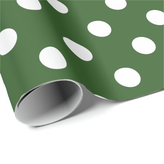 Cute Green en White Polka Dot Cadeaupapier (Rol Hoek)