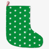 Cute green en white stars grote kerstsok (Voorkant)