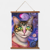 Cute Green Eyes Cat Hangend Wandkleed (Voorkant)