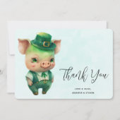 Cute Green Fairytale Pig in Fancy Attire Bedankkaart (Voorkant)