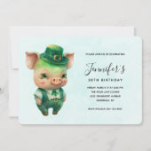 Cute Green Fairytale Pig in Fancy Attire Birthday Kaart (Voorkant)