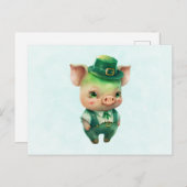 Cute Green Fairytale Pig in Fancy Attire Briefkaart (Voorkant / Achterkant)