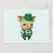 Cute Green Fairytale Pig in Fancy Attire Briefkaart (Voorkant)