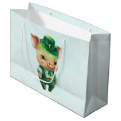 Cute Green Fairytale Pig in Fancy Attire Groot Cadeauzakje (Voorkant Gekanteld)
