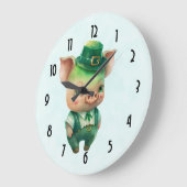 Cute Green Fairytale Pig in Fancy Attire Grote Klok (Hoek)