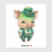 Cute Green Fairytale Pig in Fancy Attire Sticker (Vel)