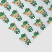 Cute Green Fairytale Pig in Fancy Attire Tissuepapier (Detail)