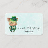 Cute Green Fairytale Pig in Fancy Attire Visitekaartje (Voorkant)