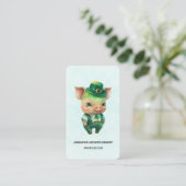 Cute Green Fairytale Pig in Fancy Attire Visitekaartje (Staand voorkant)