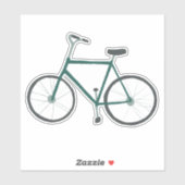 Cute Green Fixie Bicycle Drake Tekening Art Sticker (Vel)