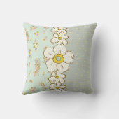 Cute Green Floral Polka Dot Baby Girl Nursery Kussen (Achterkant)