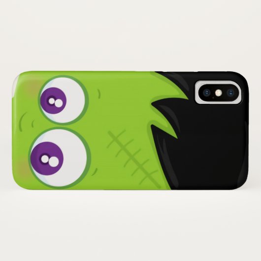Cute Green Frankenstein Monster face Halloween Case-Mate iPhone Case (Achterkant (horizontaal))