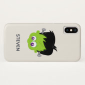 Cute Green Frankenstein Monster face Halloween Case-Mate iPhone Case (Achterkant (horizontaal))