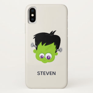 Cute Green Frankenstein Monster face Halloween Case-Mate iPhone Case