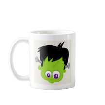 Cute Green Frankenstein Monster face Halloween