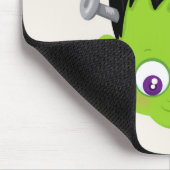 Cute Green Frankenstein Monster face Halloween Muismat (Hoek)