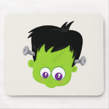 Cute Green Frankenstein Monster face Halloween