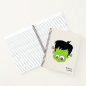 Cute Green Frankenstein Monster face Halloween Notitieboek (Binnen)