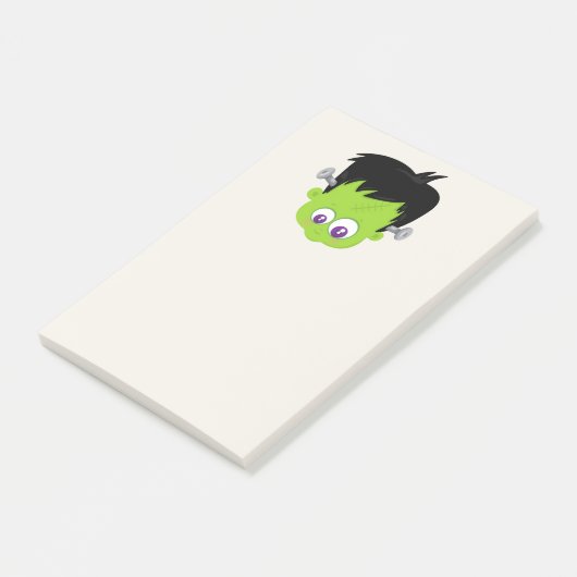 Cute Green Frankenstein Monster face Halloween Post-it® Notes (Schuin)