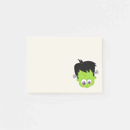 Cute Green Frankenstein Monster face Halloween Post-it® Notes (Voorkant)
