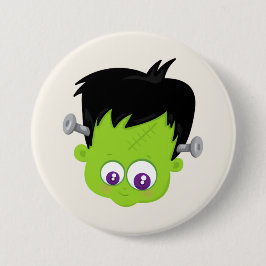 Cute Green Frankenstein Monster face Halloween Ronde Button 7,6 Cm