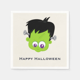 Cute Green Frankenstein Monster face Halloween Servet