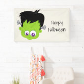 Cute Green Frankenstein Monster face Halloween Spandoek (Insitu)