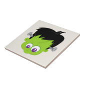 Cute Green Frankenstein Monster face Halloween Tegeltje (Zijkant)