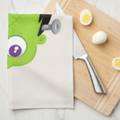 Cute Green Frankenstein Monster face Halloween Theedoek (Quarter Fold)