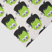 Cute Green Frankenstein Monster face Halloween Tissuepapier (Detail)