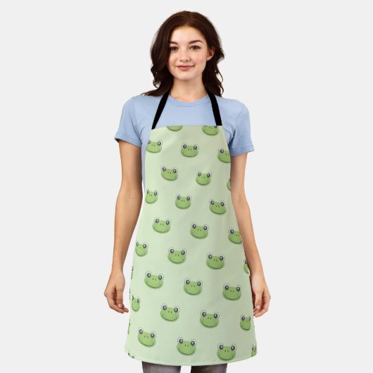 Cute Green Frog | All-Over Print Schort (Gedragen)