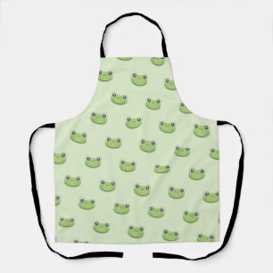 Cute Green Frog All-Over Print Schort