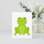 Cute green frog briefkaart (Staand voorkant)