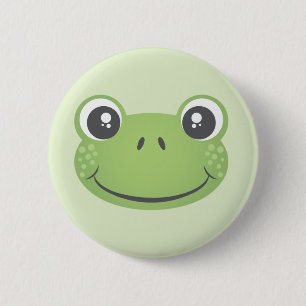Cute Green Frog   BUTTON
