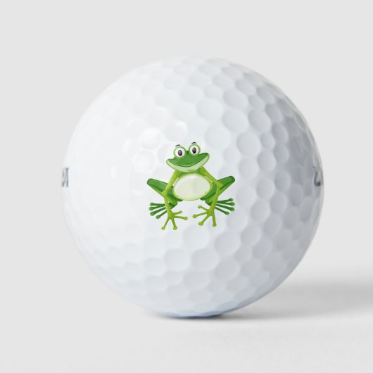 Cute green frog cartoon golfballen (Voorkant)